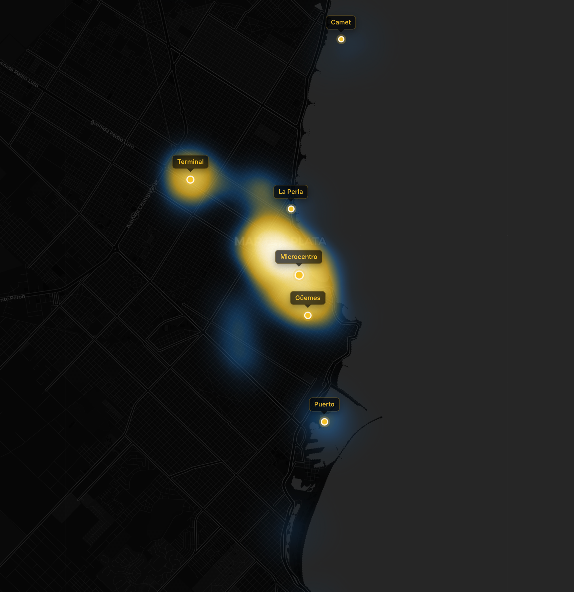Mapa de calor de adopción en Mar del Plata